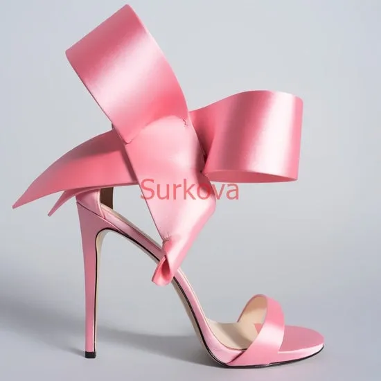 Sexy Satin Bow Heels