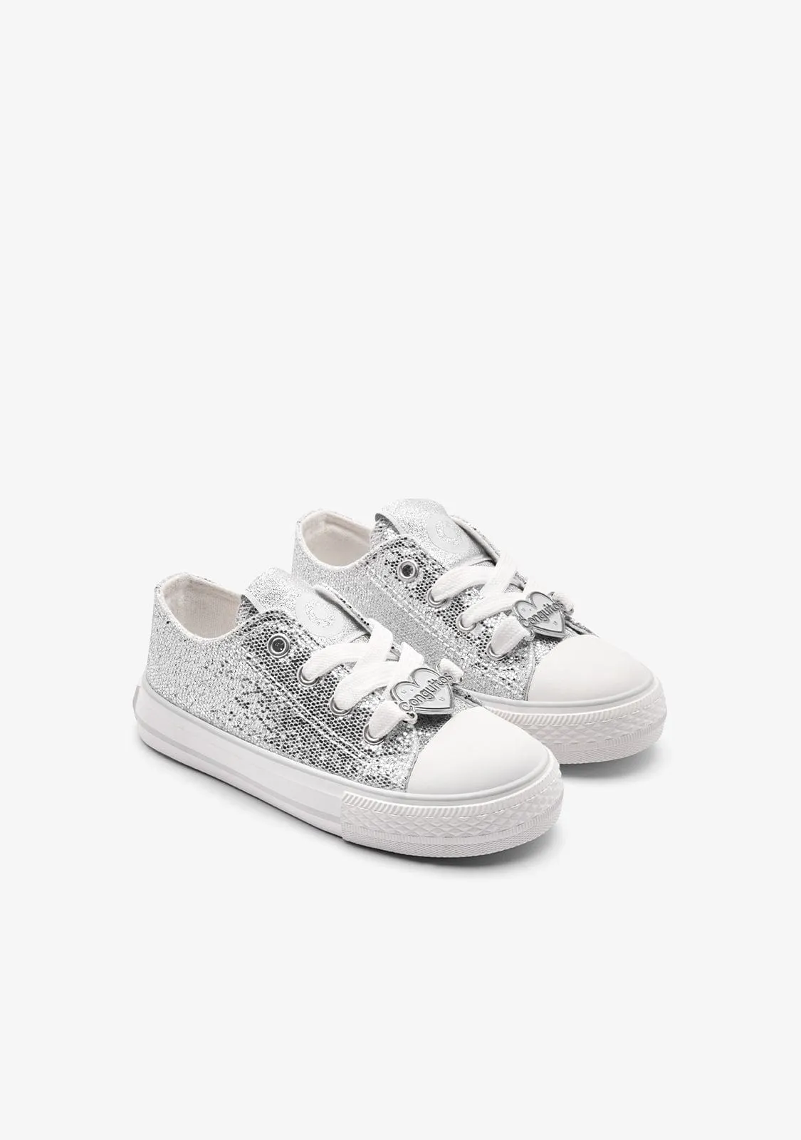 Silver Glitter Low Sneakers
