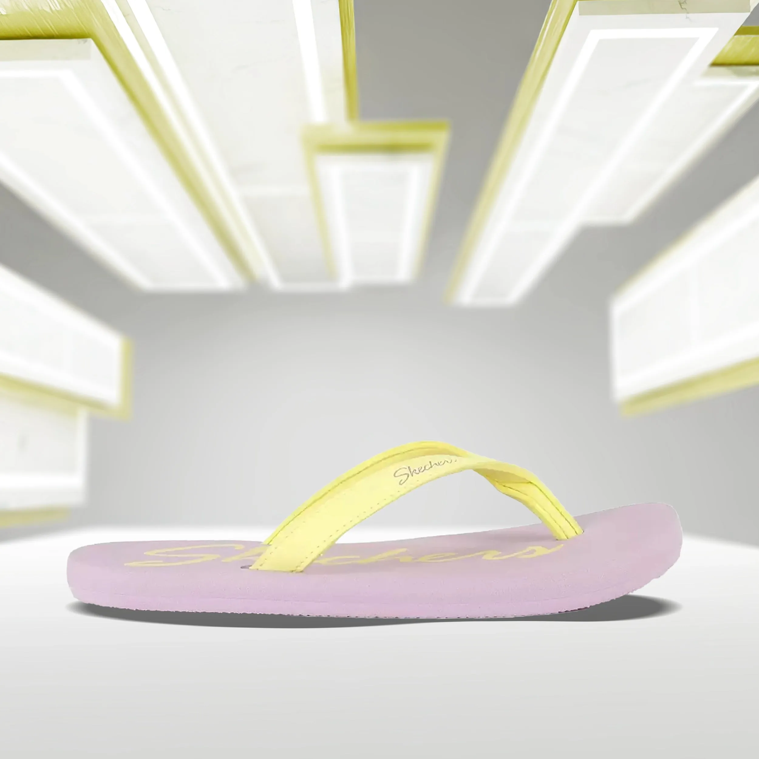 Skechers Women Thong Sandal Purple/Yell Slippers (NOMAST-88888349-PRYL)