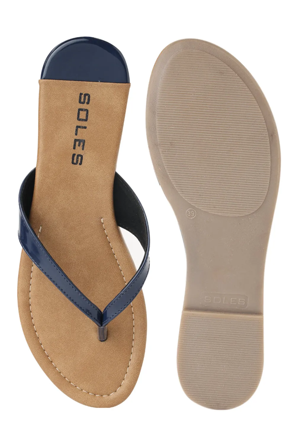 SOLES Vivid Blue Flat Sandals