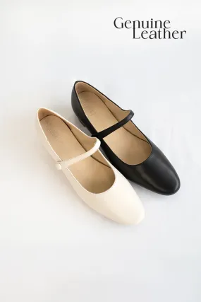 Sonnet Calf Leather Maryjane Heels in Cream