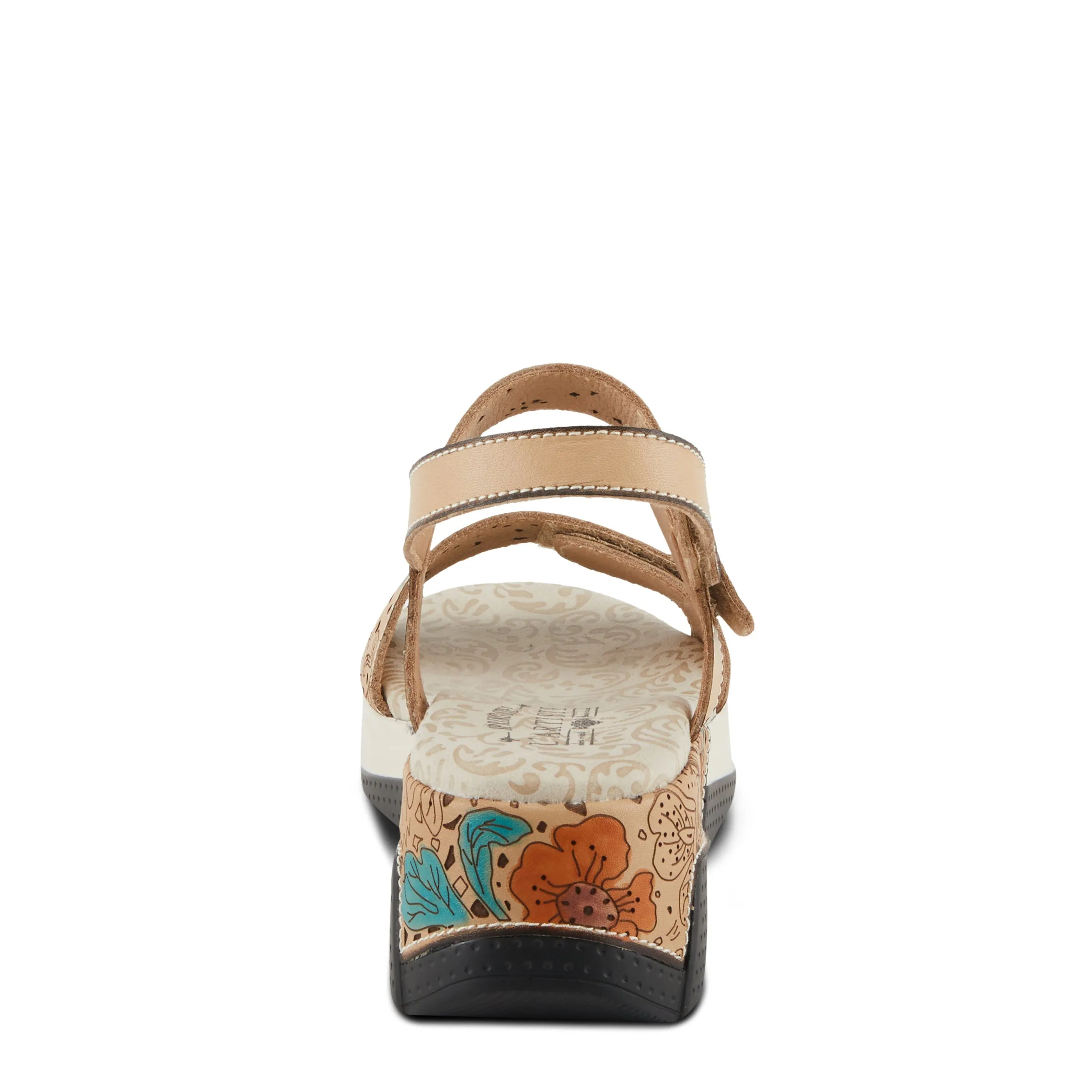Spring Step Shoes  L'Artiste Caitlina Sandals Women's Leather Floral Design
