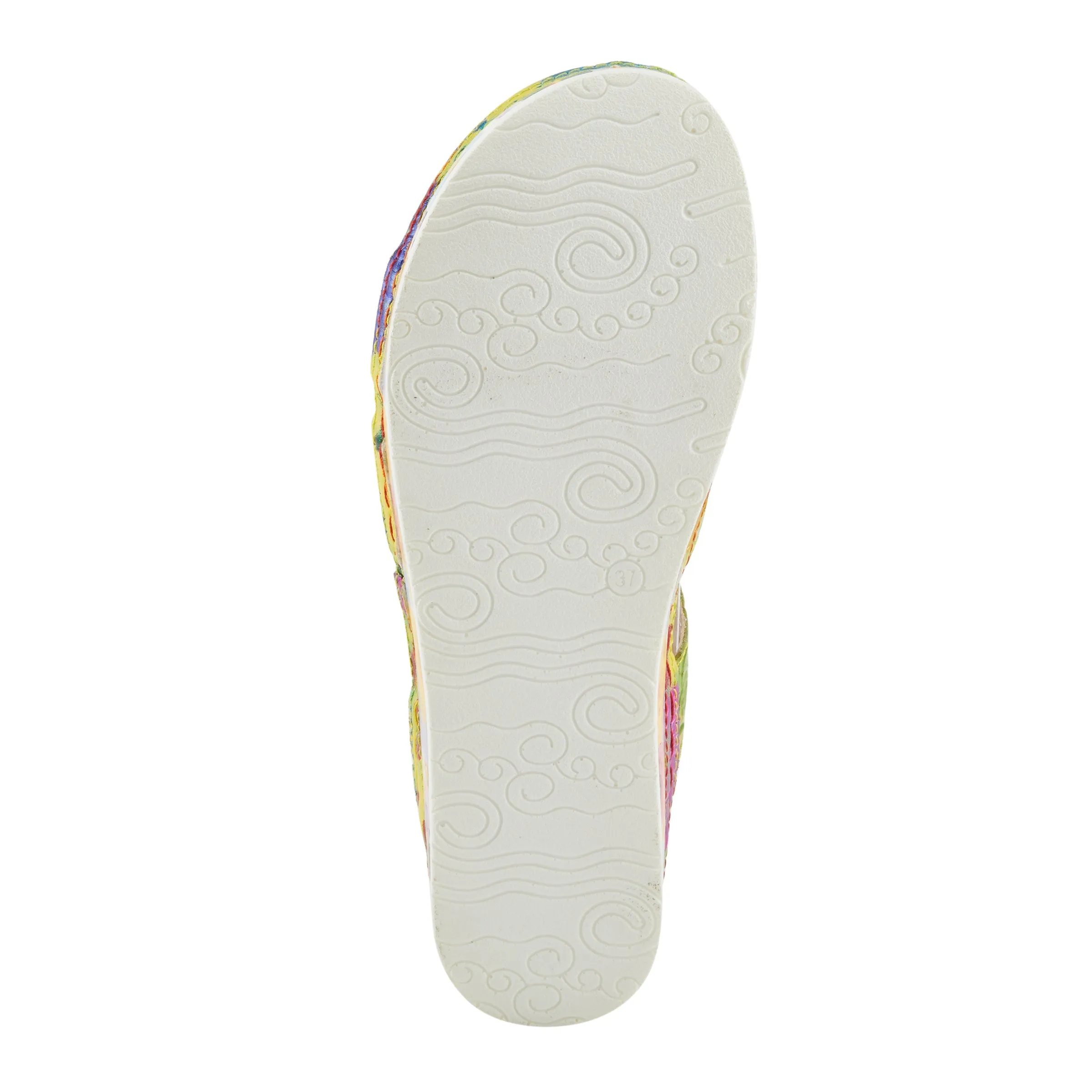 Spring Step Shoes  L'Artiste Calista Sandals Women’s Leather Floral Embellishments
