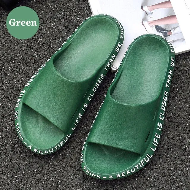 Summer Men Slippers Beach Shoes – Male Flip Flops Lightweight Fashion, New Arrival Lovers Couple Slippers, Unisex Bathroom Slides
