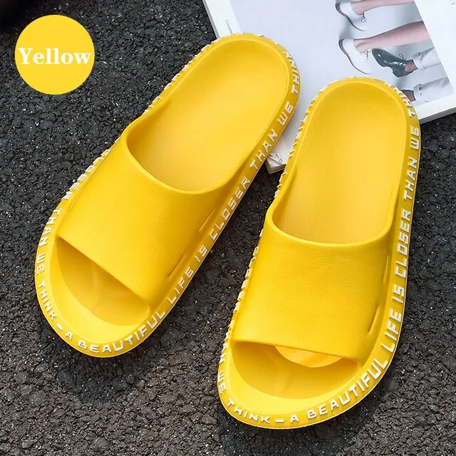 Summer Men Slippers Beach Shoes – Male Flip Flops Lightweight Fashion, New Arrival Lovers Couple Slippers, Unisex Bathroom Slides
