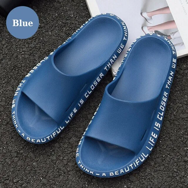 Summer Men Slippers Beach Shoes – Male Flip Flops Lightweight Fashion, New Arrival Lovers Couple Slippers, Unisex Bathroom Slides