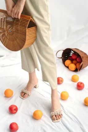Waverly Ruched Heels in Egg