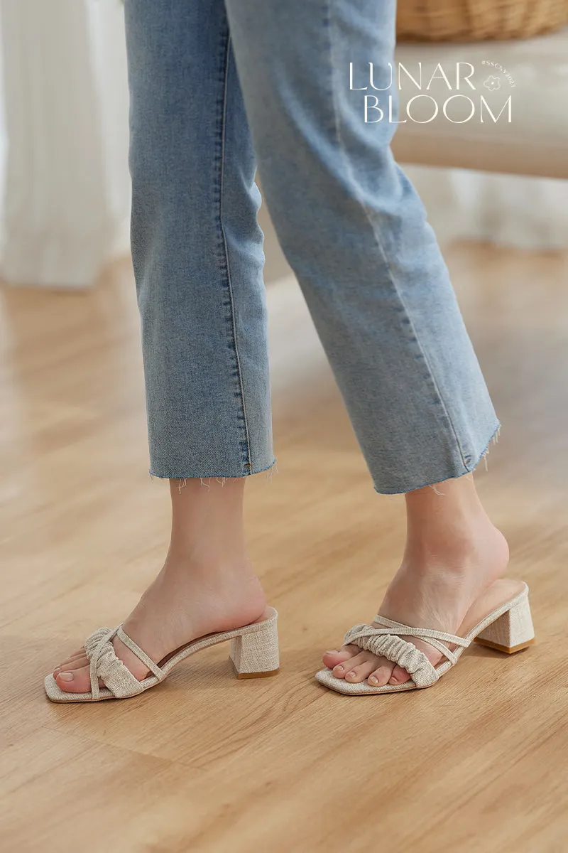 Waverly Ruched Heels in Linen