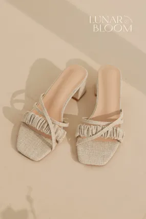 Waverly Ruched Heels in Linen