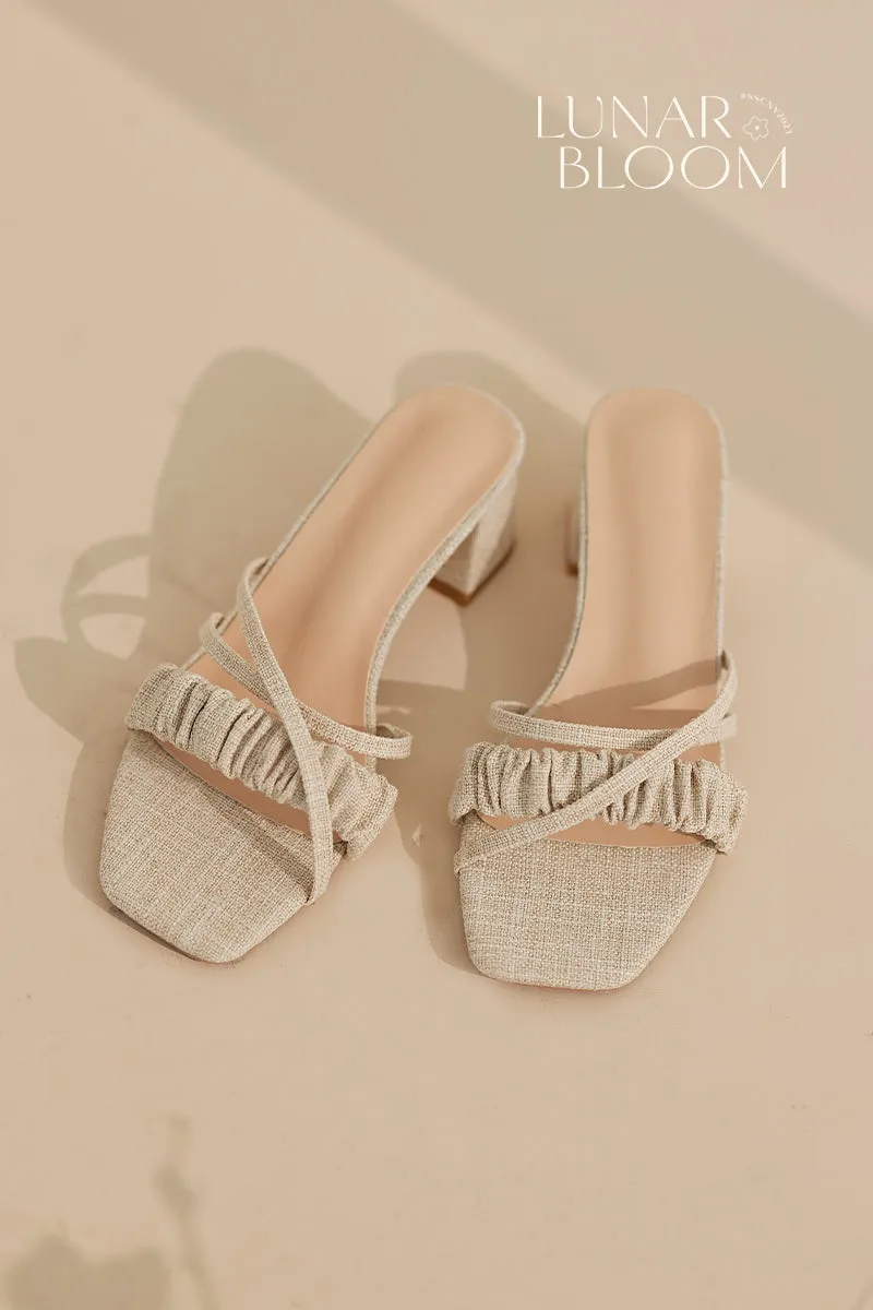 Waverly Ruched Heels in Linen