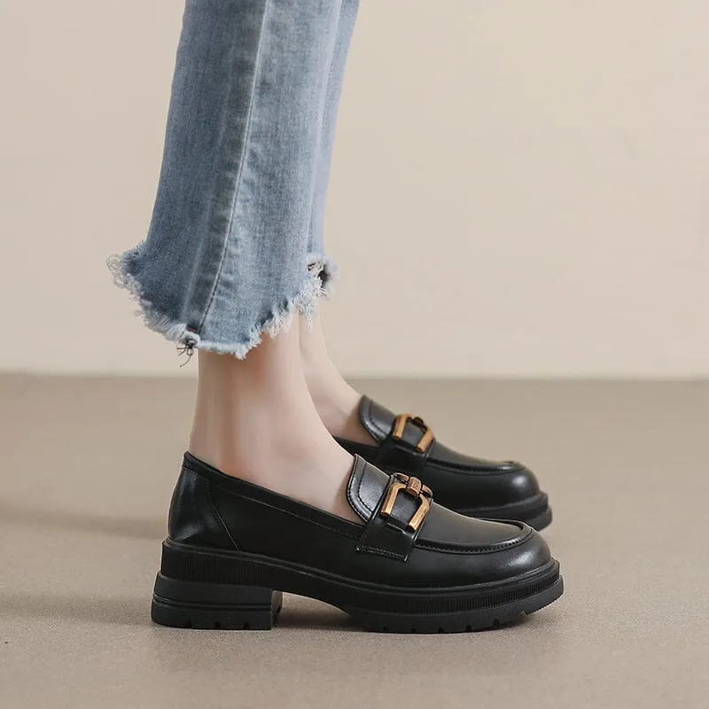 Women Autumn Casual Retro Low Heel Loafers