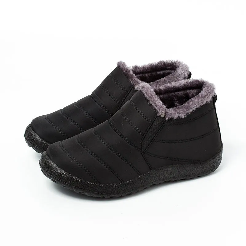 Women’s Fleece Lined Slip On Ankle Boots with Flat Heel