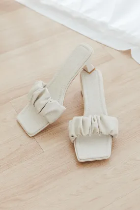Wynter Ruching Heels in Waterproof Linen